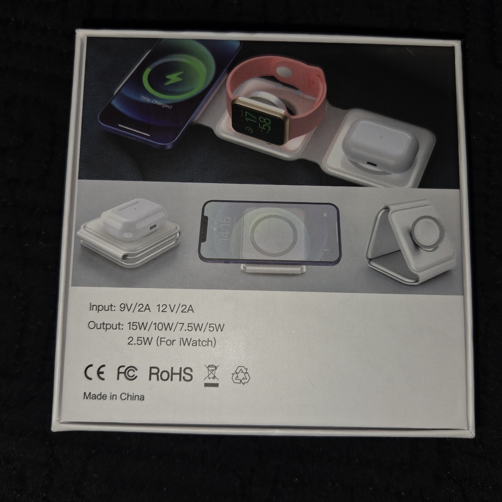 3 in 1 Magnetic Wireless Charger - Black - Picture 2 of 4